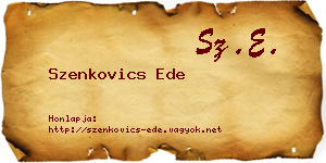 Szenkovics Ede névjegykártya
