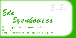 ede szenkovics business card